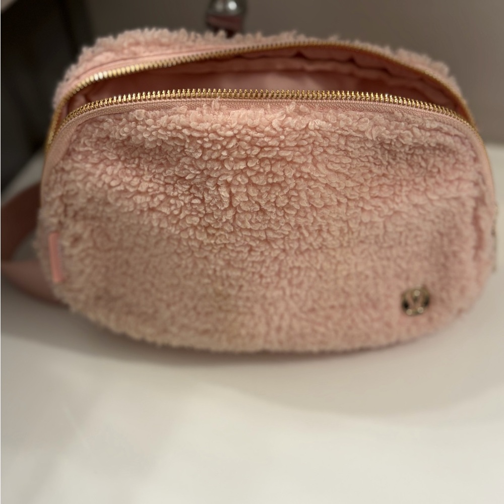 Lululemon Baby Pink Sherpa Crossbody Bag